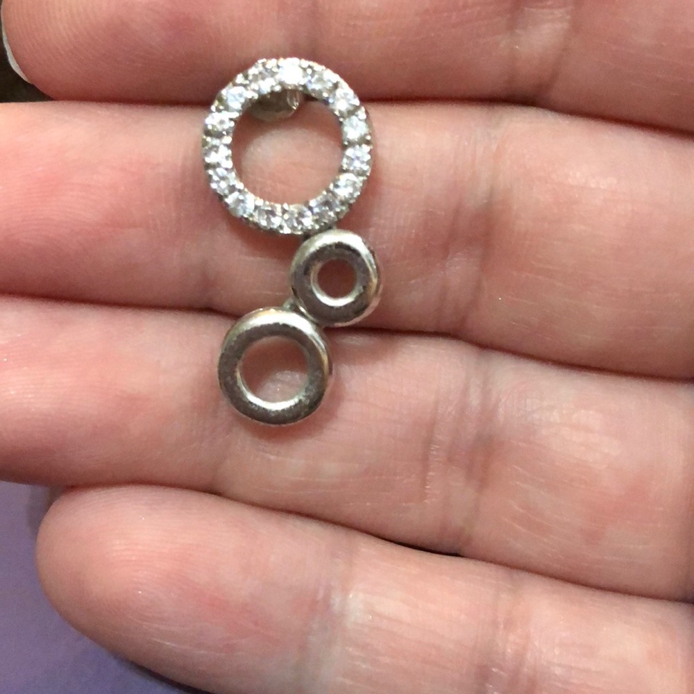 Silver Circle Pattern 3-Piece Formal Jewelry New - image 3